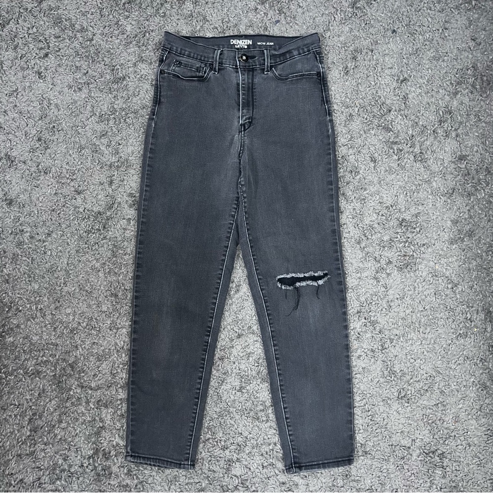 Girls Black Levi Denim Mom Jeans Size 5 W27